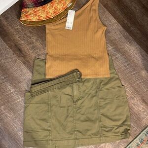 Army green cargo skirt, Large